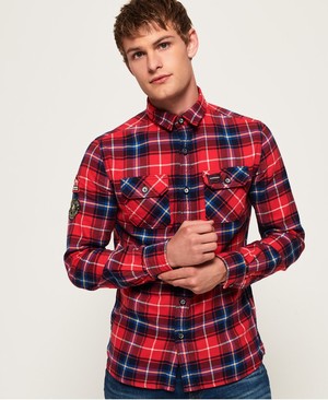 Superdry Lumberjack Lite Férfi Hosszú Ujjú Ing Piros | AZQJK5918